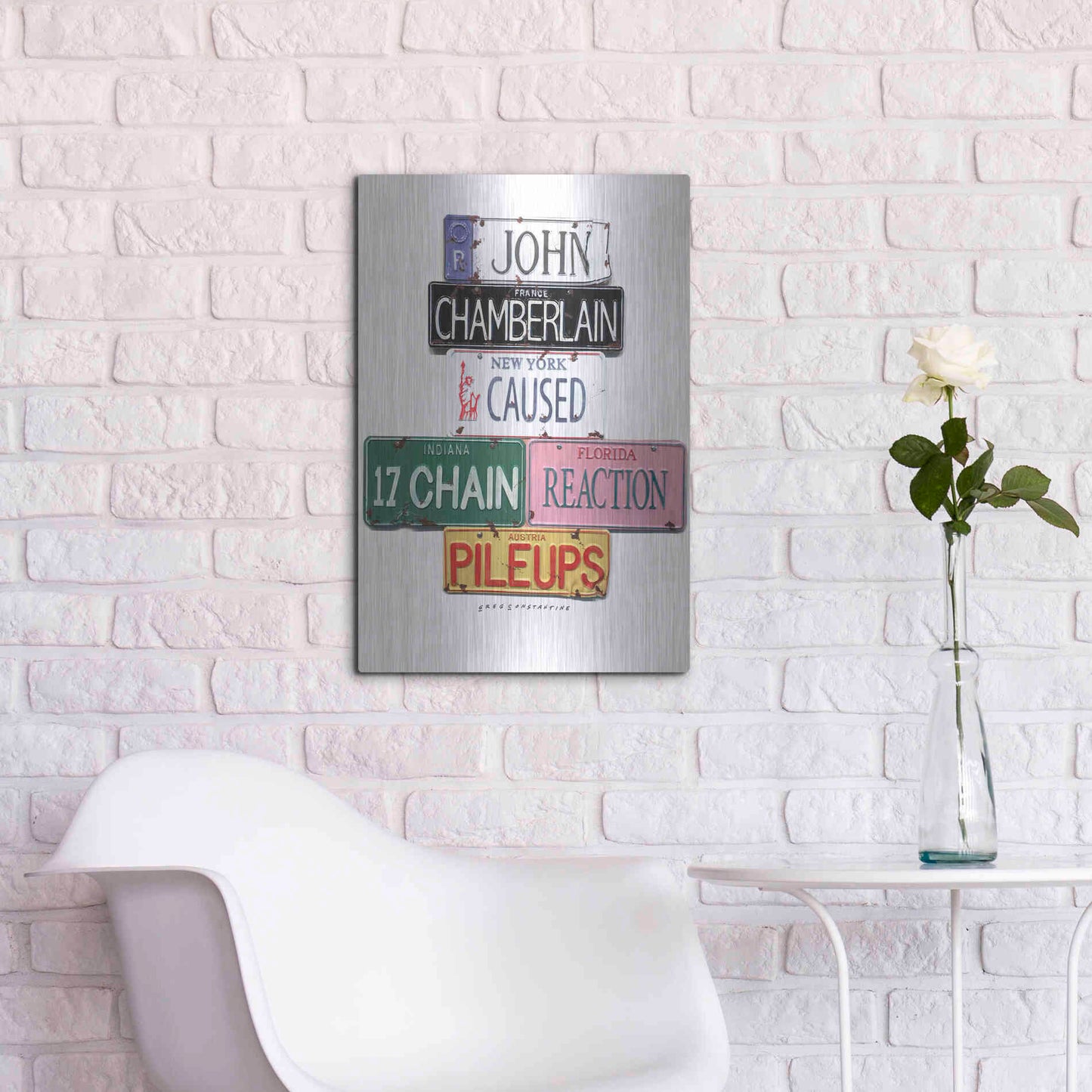 Luxe Metal Art 'Chamberlain Pileups' by Gregory Constantine, Metal Wall Art,16x24