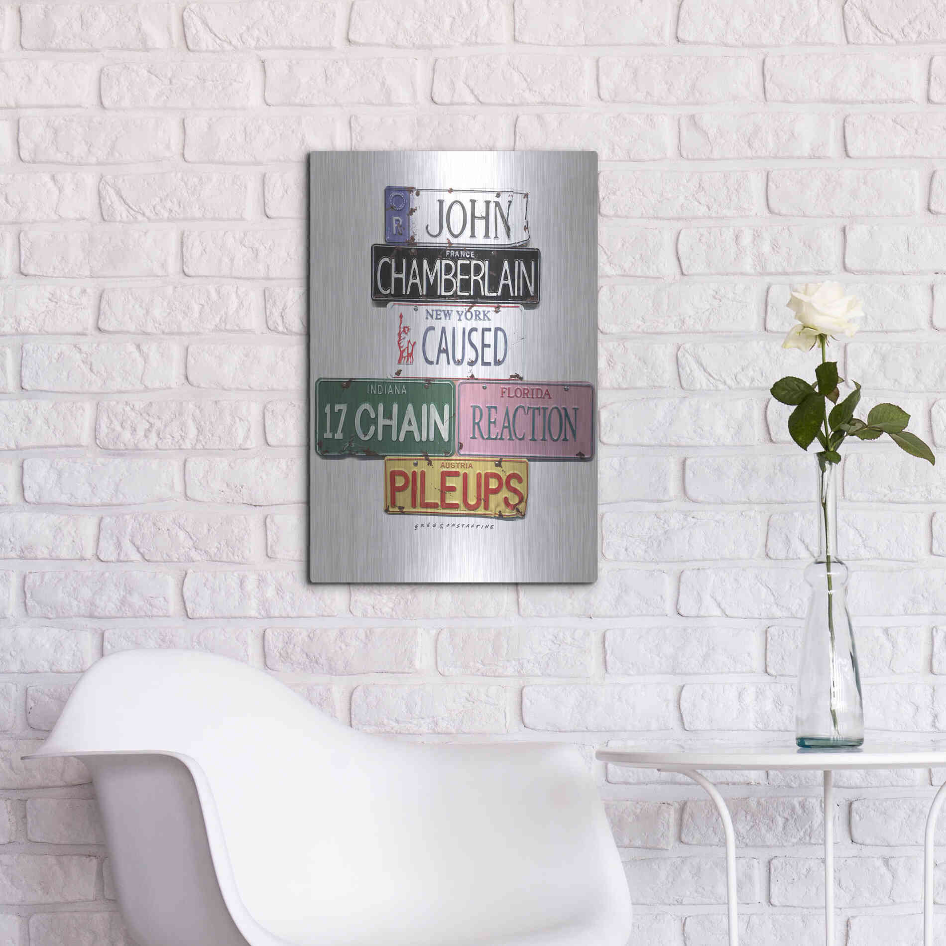 Luxe Metal Art 'Chamberlain Pileups' by Gregory Constantine, Metal Wall Art,16x24