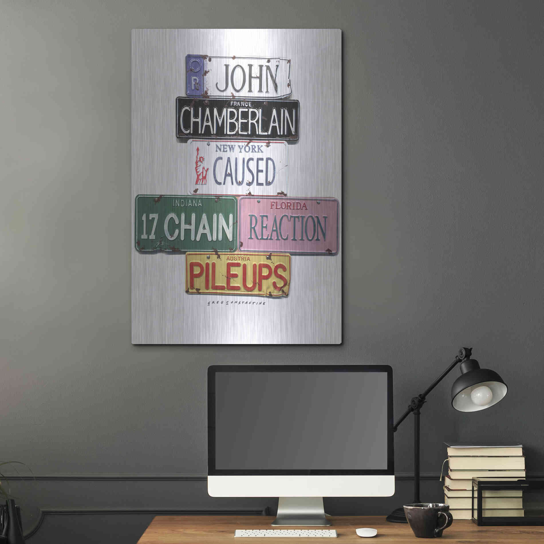 Luxe Metal Art 'Chamberlain Pileups' by Gregory Constantine, Metal Wall Art,24x36