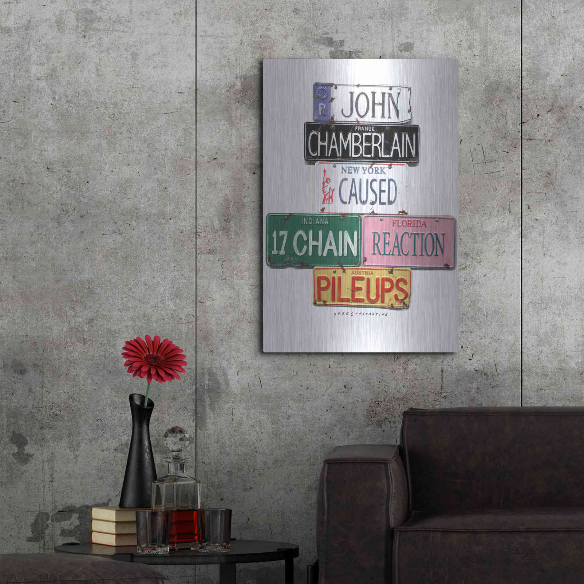 Luxe Metal Art 'Chamberlain Pileups' by Gregory Constantine, Metal Wall Art,24x36