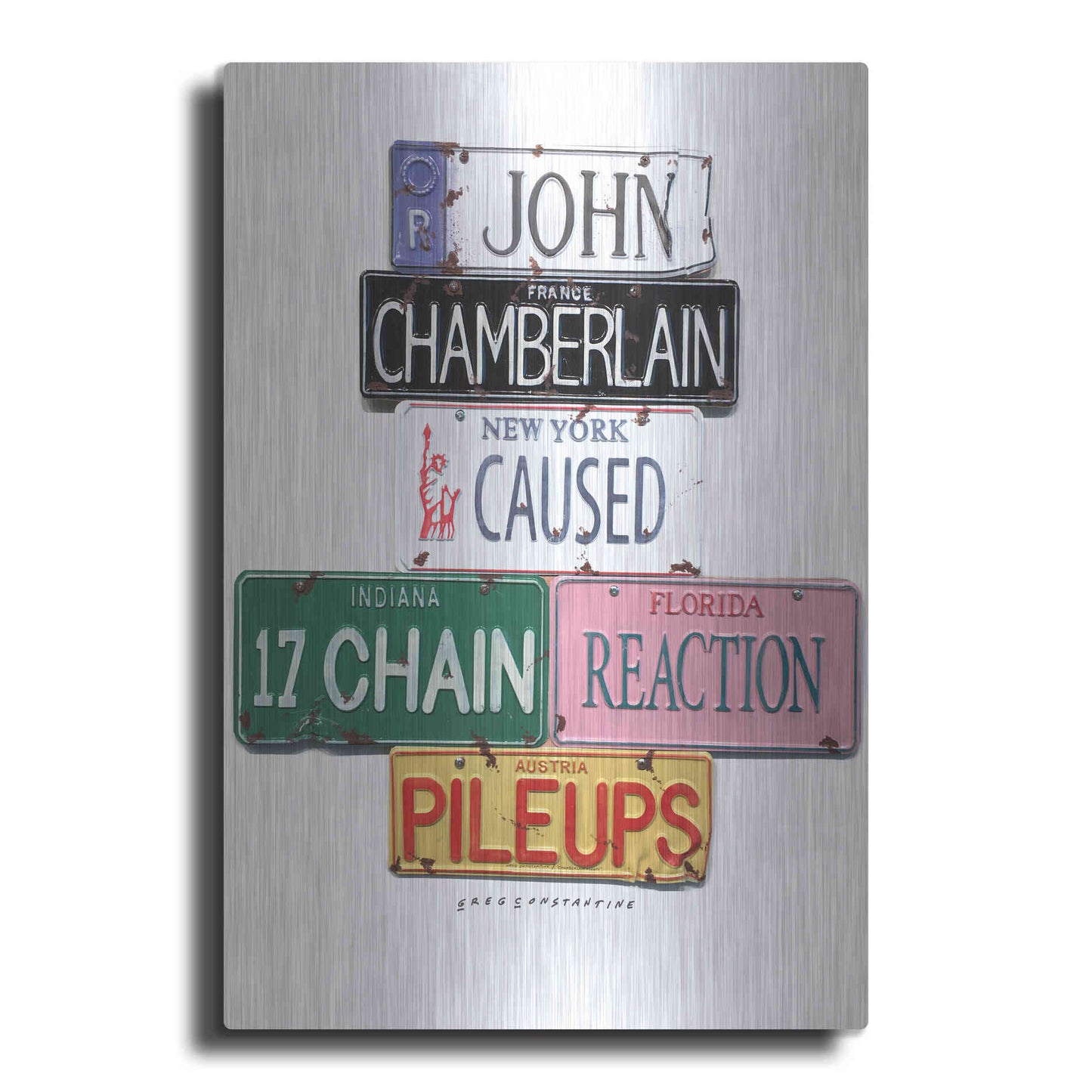 Luxe Metal Art 'Chamberlain Pileups' by Gregory Constantine, Metal Wall Art