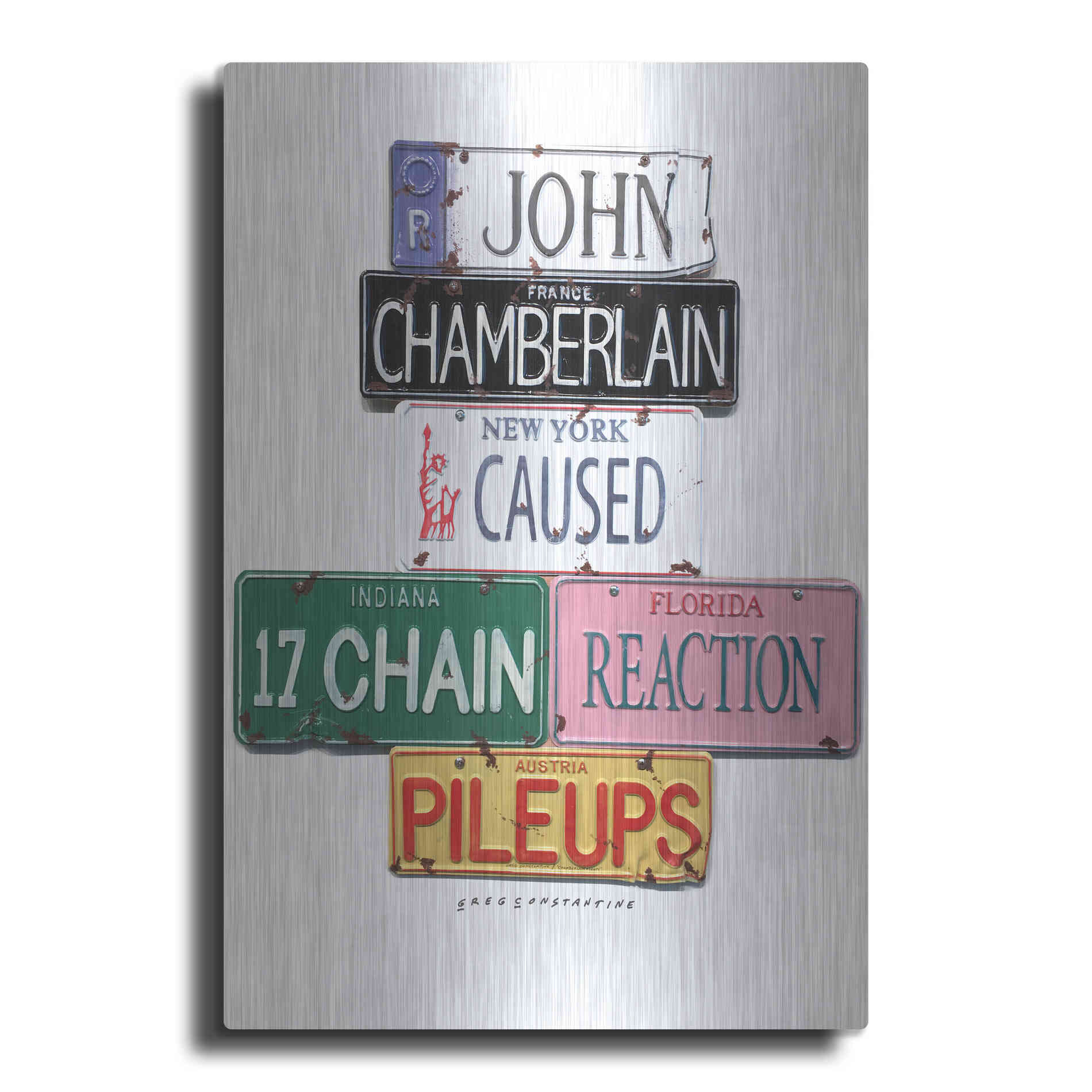 Luxe Metal Art 'Chamberlain Pileups' by Gregory Constantine, Metal Wall Art