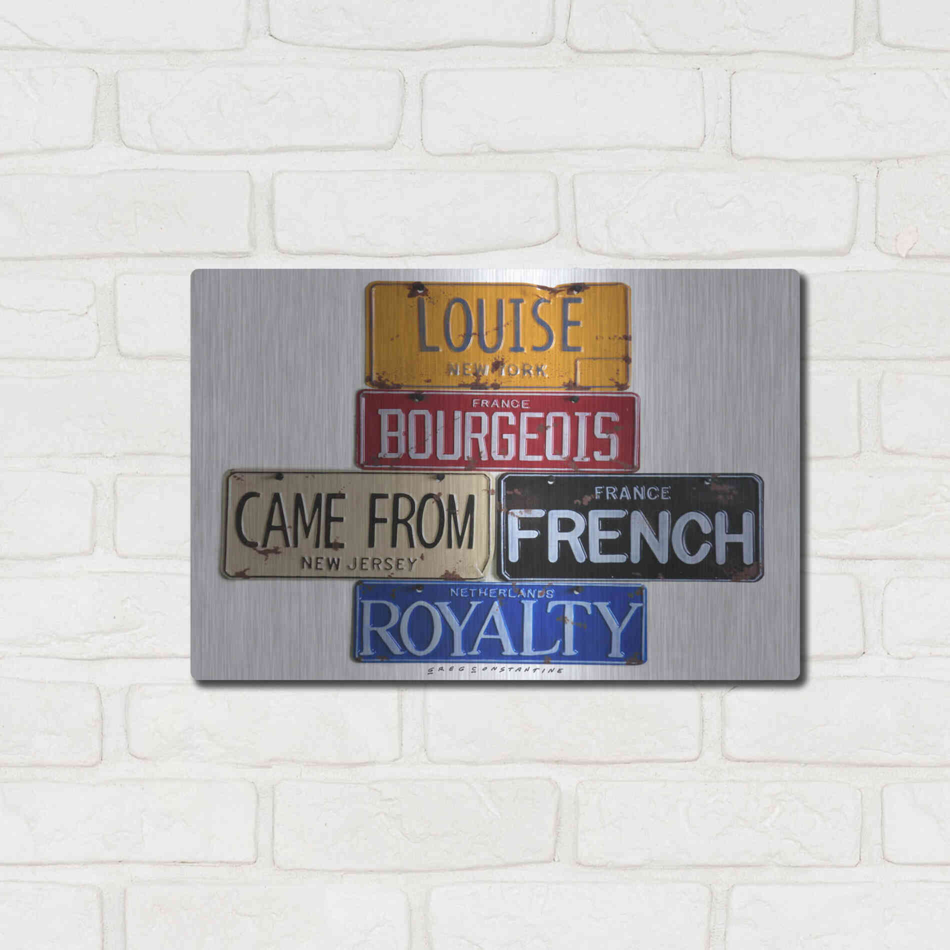 Luxe Metal Art 'Bourgeois Royalty' by Gregory Constantine, Metal Wall Art,16x12