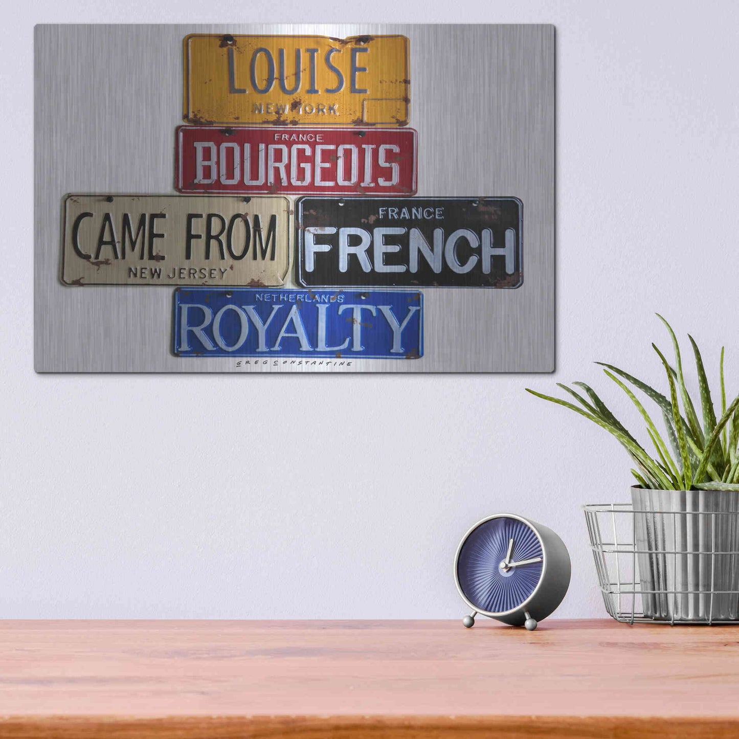 Luxe Metal Art 'Bourgeois Royalty' by Gregory Constantine, Metal Wall Art,16x12