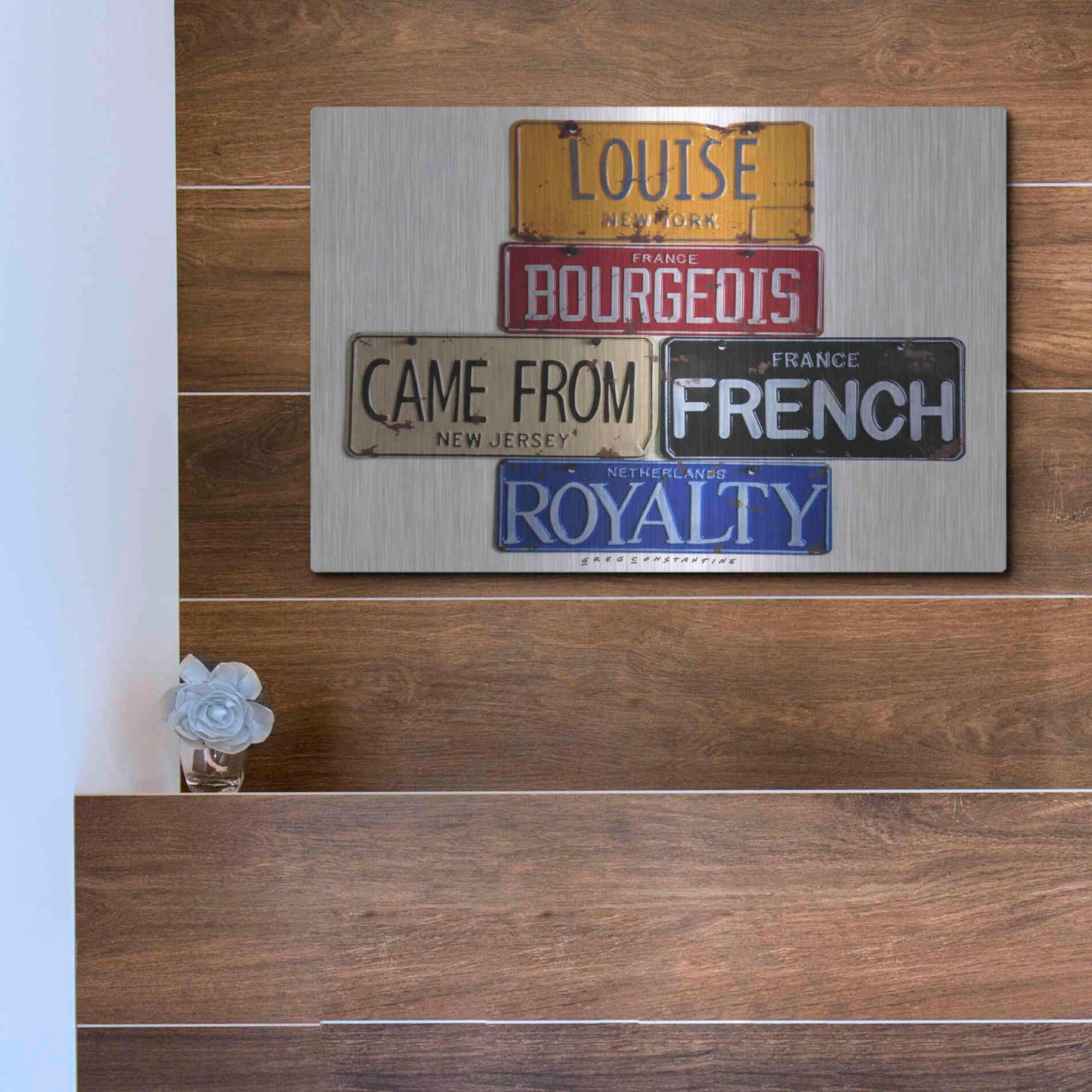 Luxe Metal Art 'Bourgeois Royalty' by Gregory Constantine, Metal Wall Art,16x12