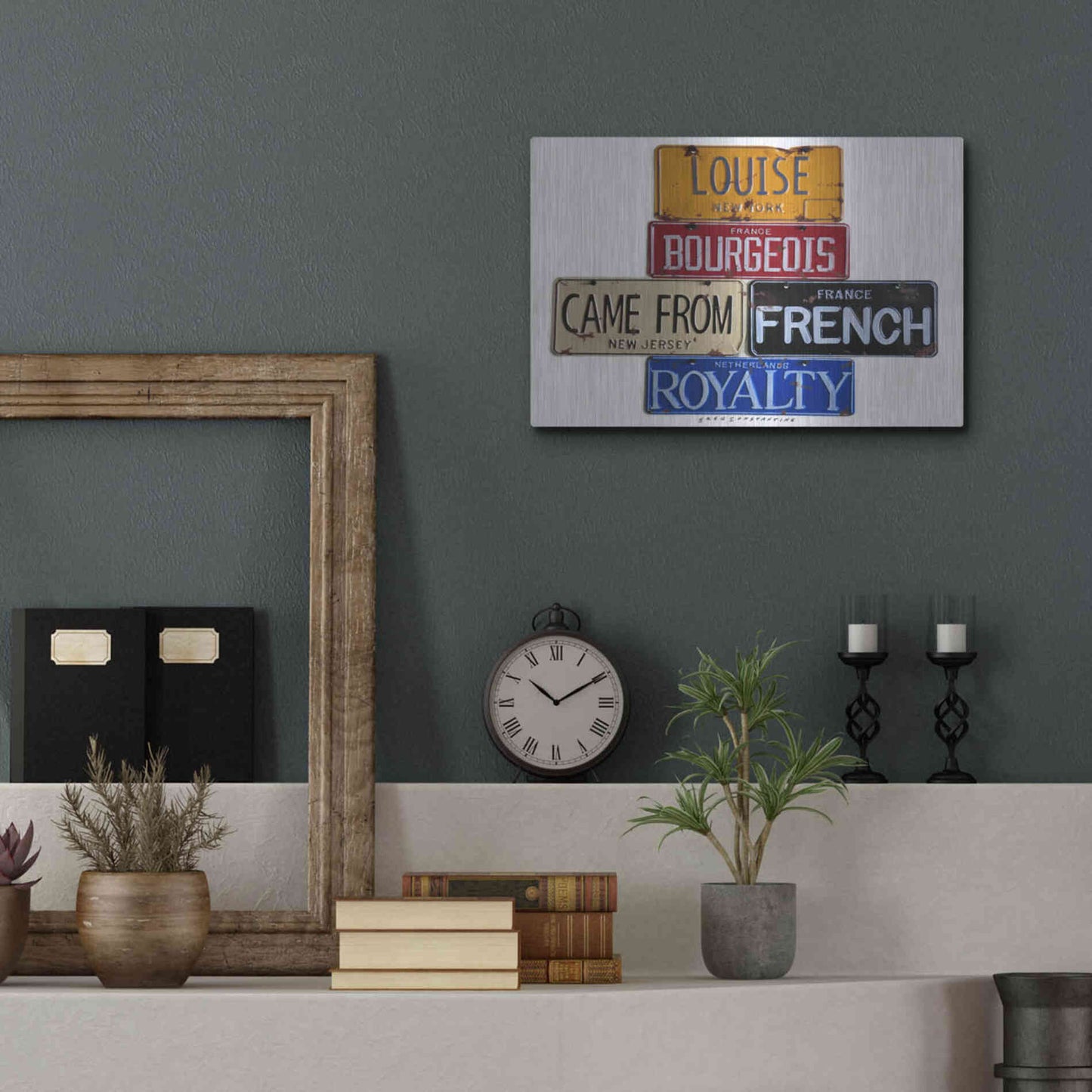 Luxe Metal Art 'Bourgeois Royalty' by Gregory Constantine, Metal Wall Art,16x12