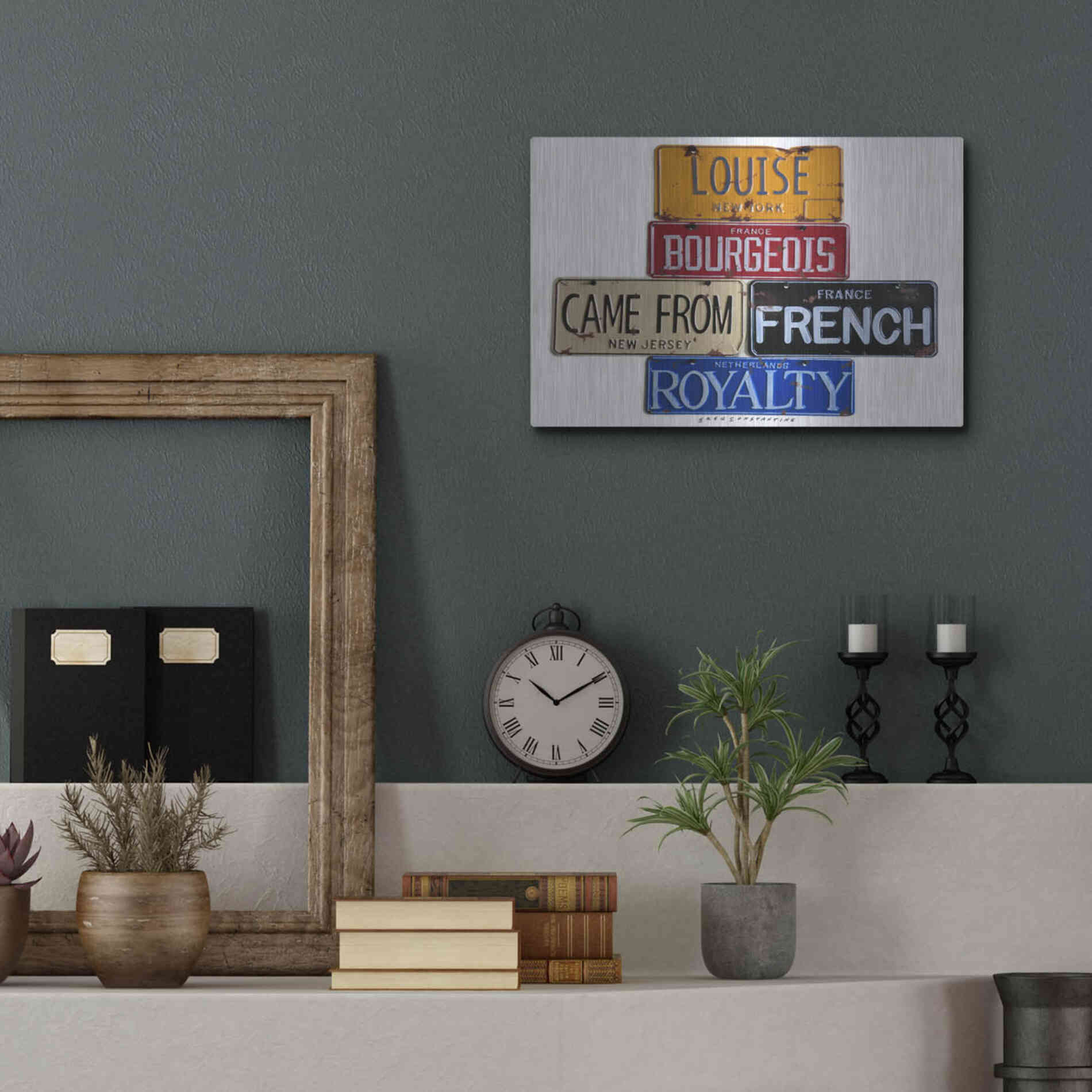 Luxe Metal Art 'Bourgeois Royalty' by Gregory Constantine, Metal Wall Art,16x12