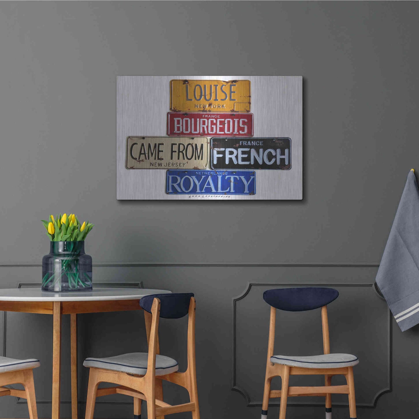 Luxe Metal Art 'Bourgeois Royalty' by Gregory Constantine, Metal Wall Art,36x24