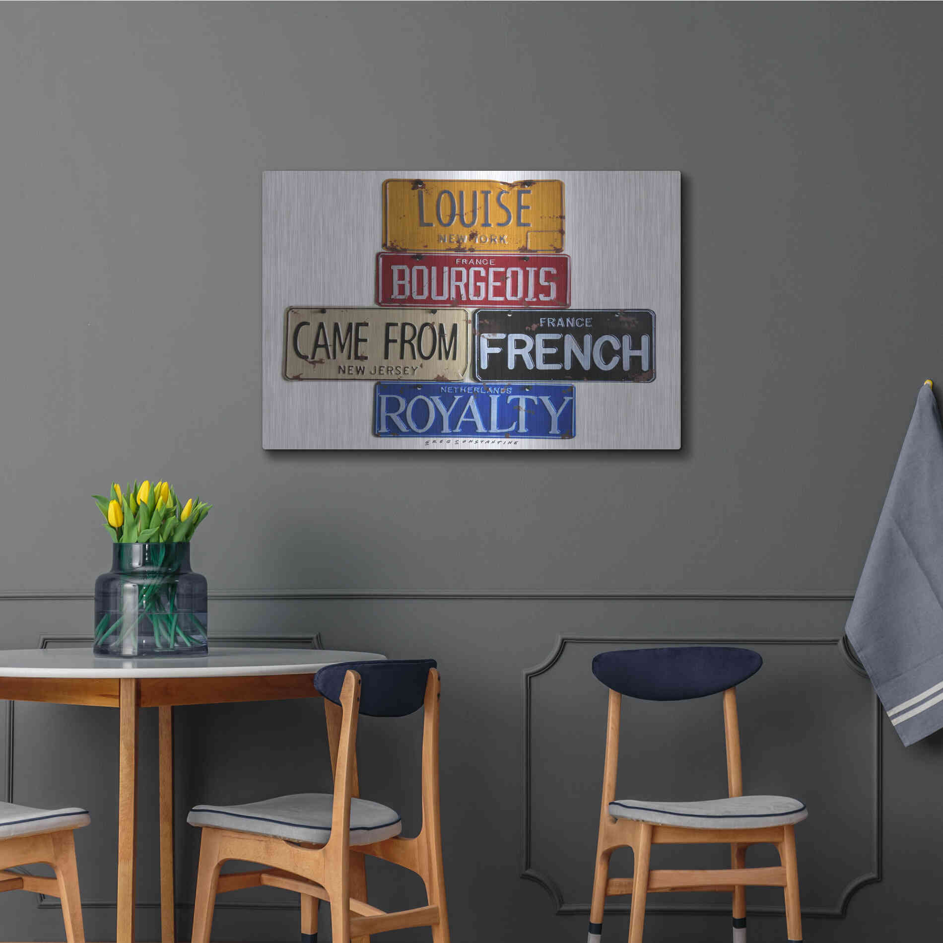 Luxe Metal Art 'Bourgeois Royalty' by Gregory Constantine, Metal Wall Art,36x24