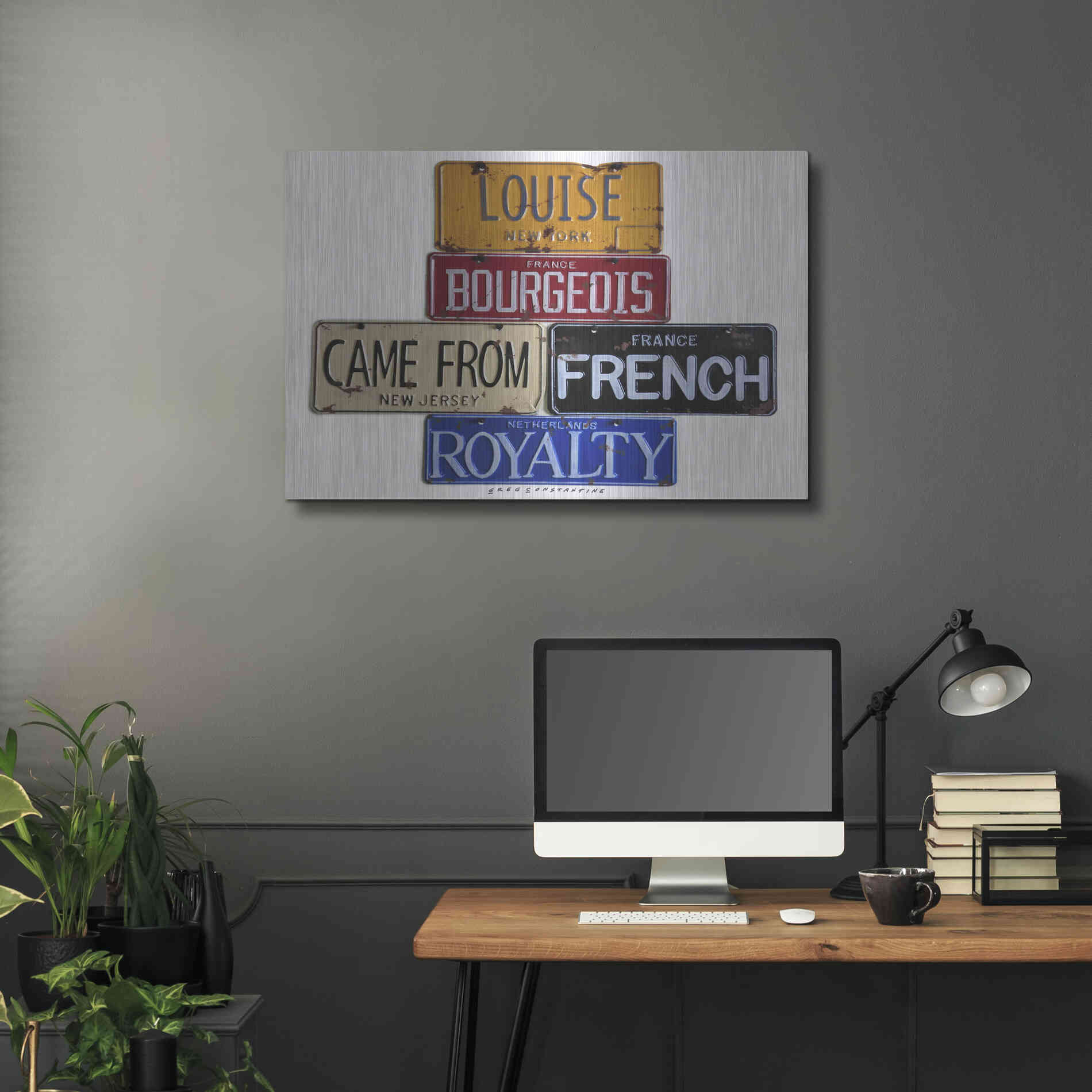 Luxe Metal Art 'Bourgeois Royalty' by Gregory Constantine, Metal Wall Art,36x24