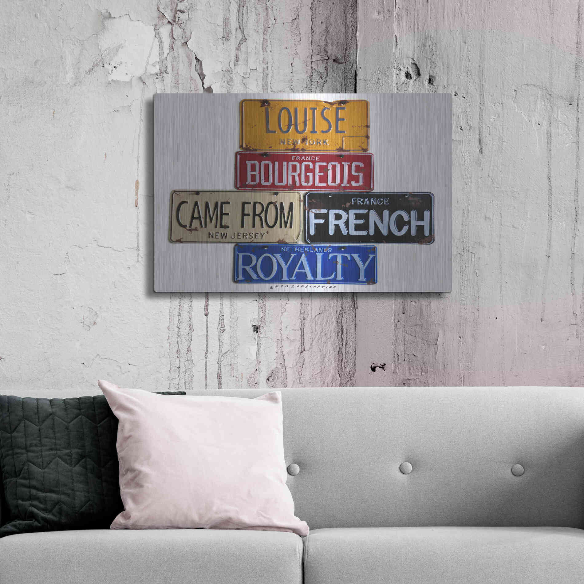 Luxe Metal Art 'Bourgeois Royalty' by Gregory Constantine, Metal Wall Art,36x24