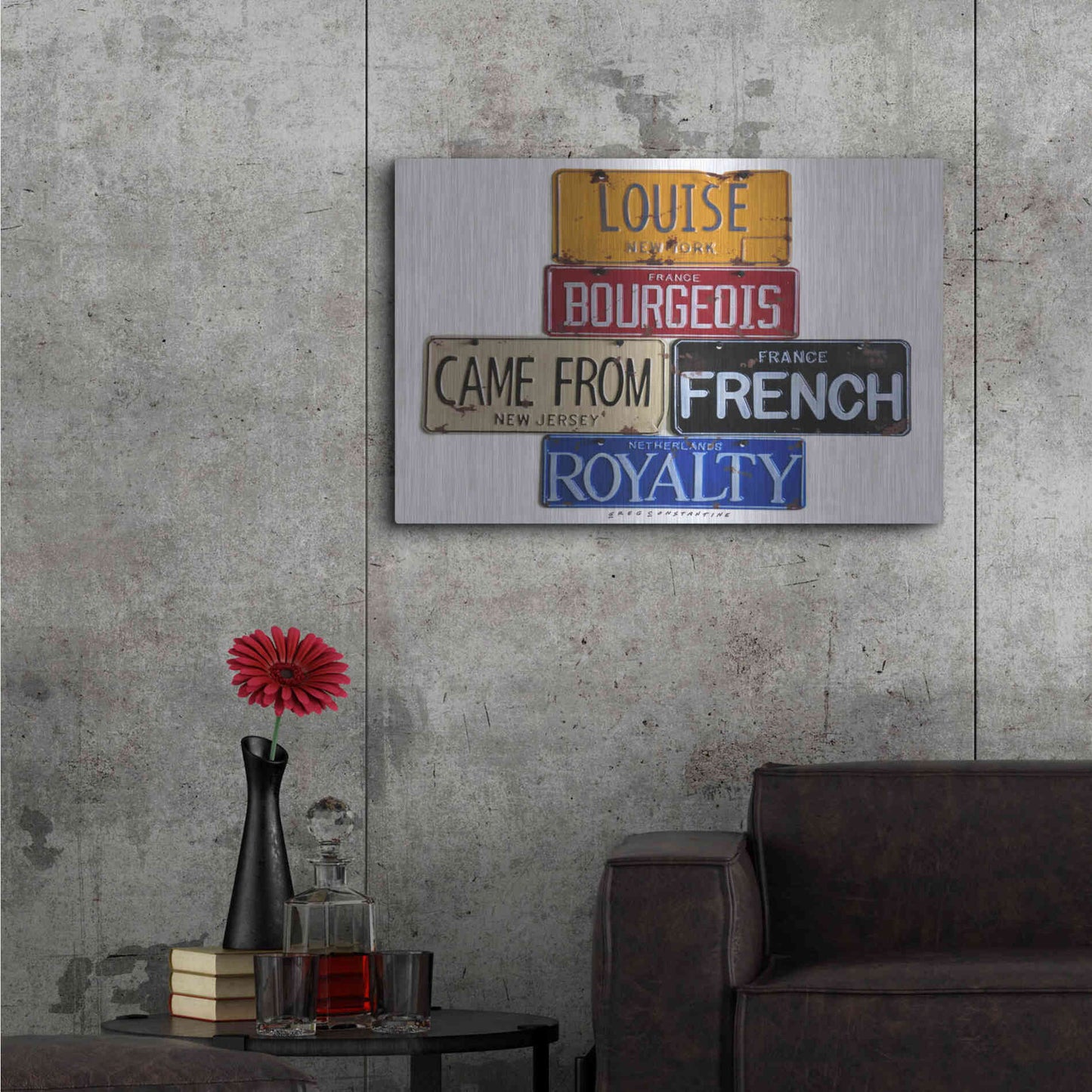 Luxe Metal Art 'Bourgeois Royalty' by Gregory Constantine, Metal Wall Art,36x24