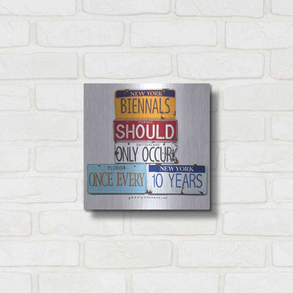 Luxe Metal Art 'Biennials 10 Every Years' by Gregory Constantine, Metal Wall Art,12x12