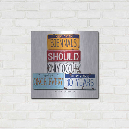 Luxe Metal Art 'Biennials 10 Every Years' by Gregory Constantine, Metal Wall Art,24x24