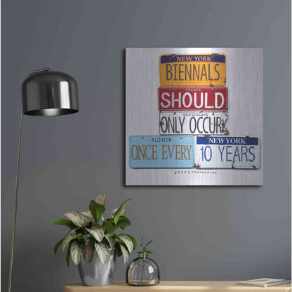 Luxe Metal Art 'Biennials 10 Every Years' by Gregory Constantine, Metal Wall Art,24x24
