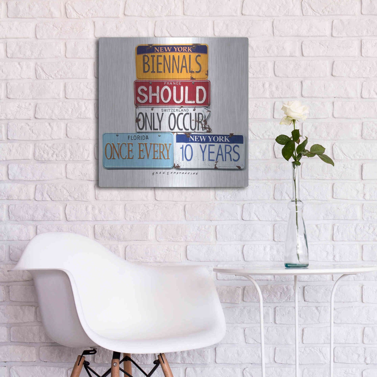 Luxe Metal Art 'Biennials 10 Every Years' by Gregory Constantine, Metal Wall Art,24x24