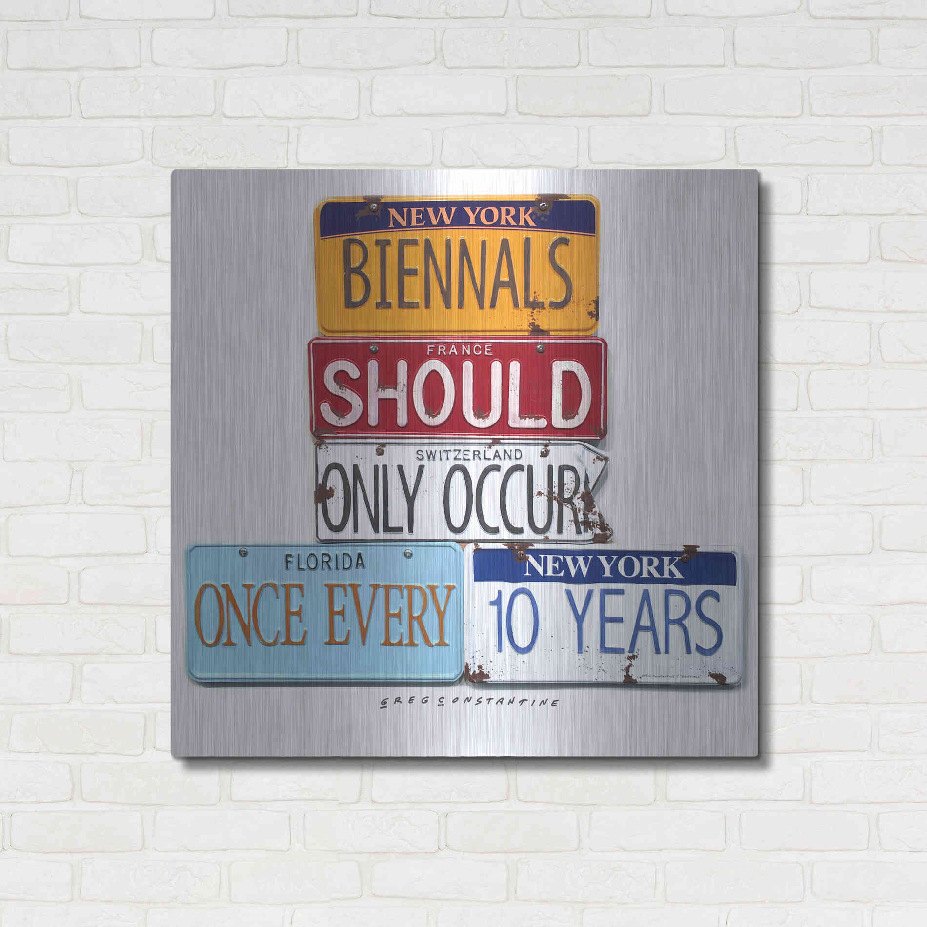 Luxe Metal Art 'Biennials 10 Every Years' by Gregory Constantine, Metal Wall Art,36x36
