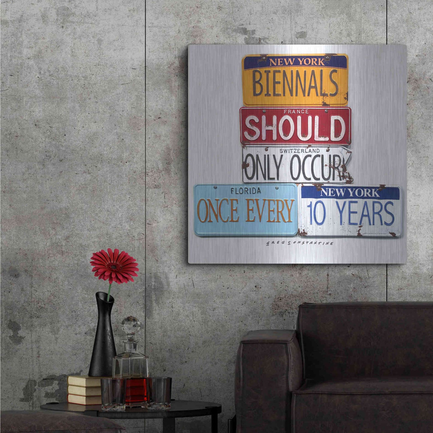 Luxe Metal Art 'Biennials 10 Every Years' by Gregory Constantine, Metal Wall Art,36x36