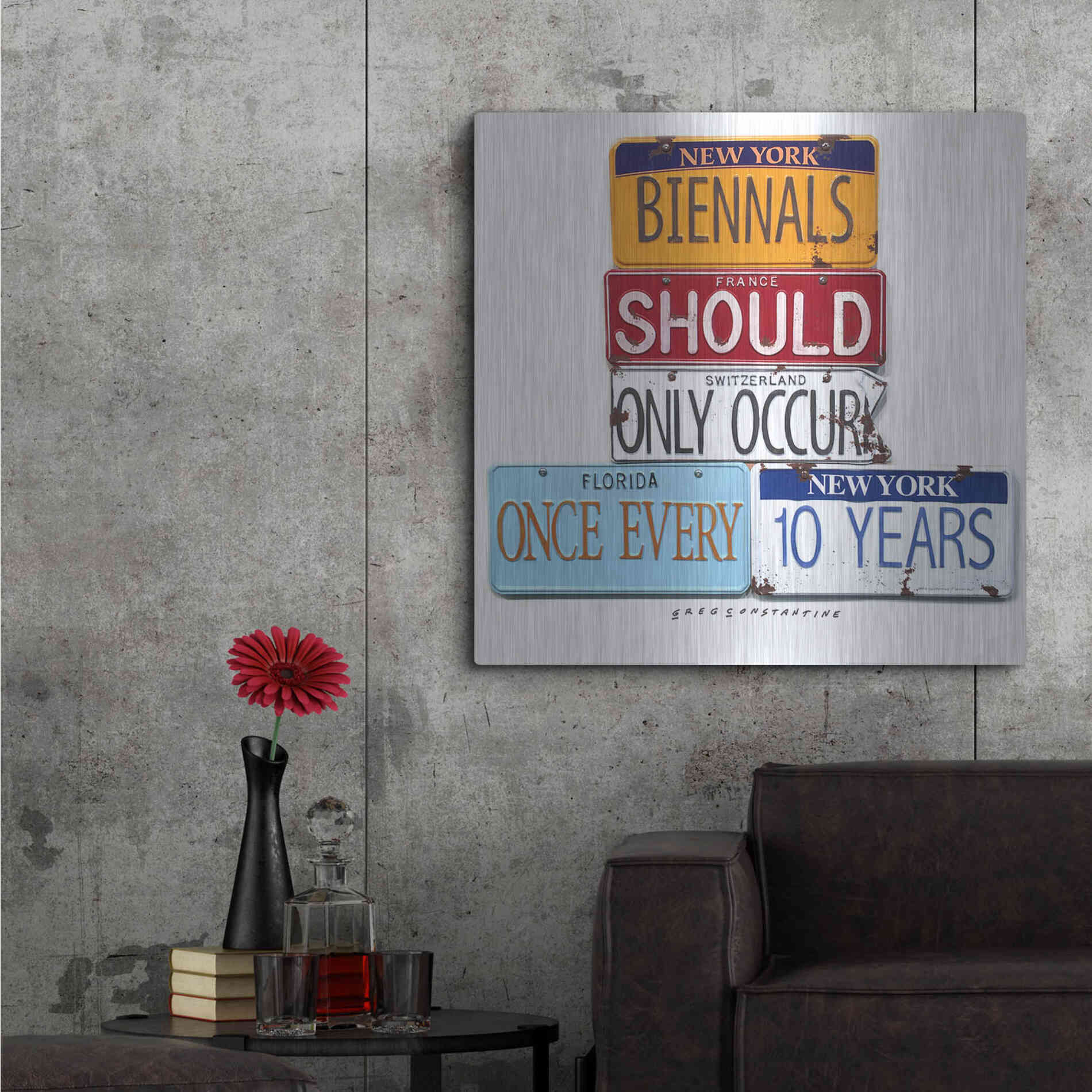 Luxe Metal Art 'Biennials 10 Every Years' by Gregory Constantine, Metal Wall Art,36x36