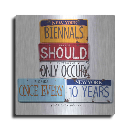 Luxe Metal Art 'Biennials 10 Every Years' by Gregory Constantine, Metal Wall Art