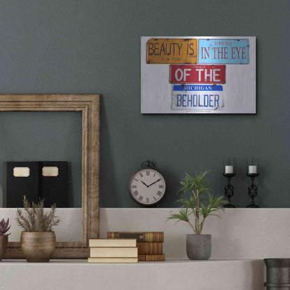 Luxe Metal Art 'Beauty Beholder' by Gregory Constantine, Metal Wall Art,16x12