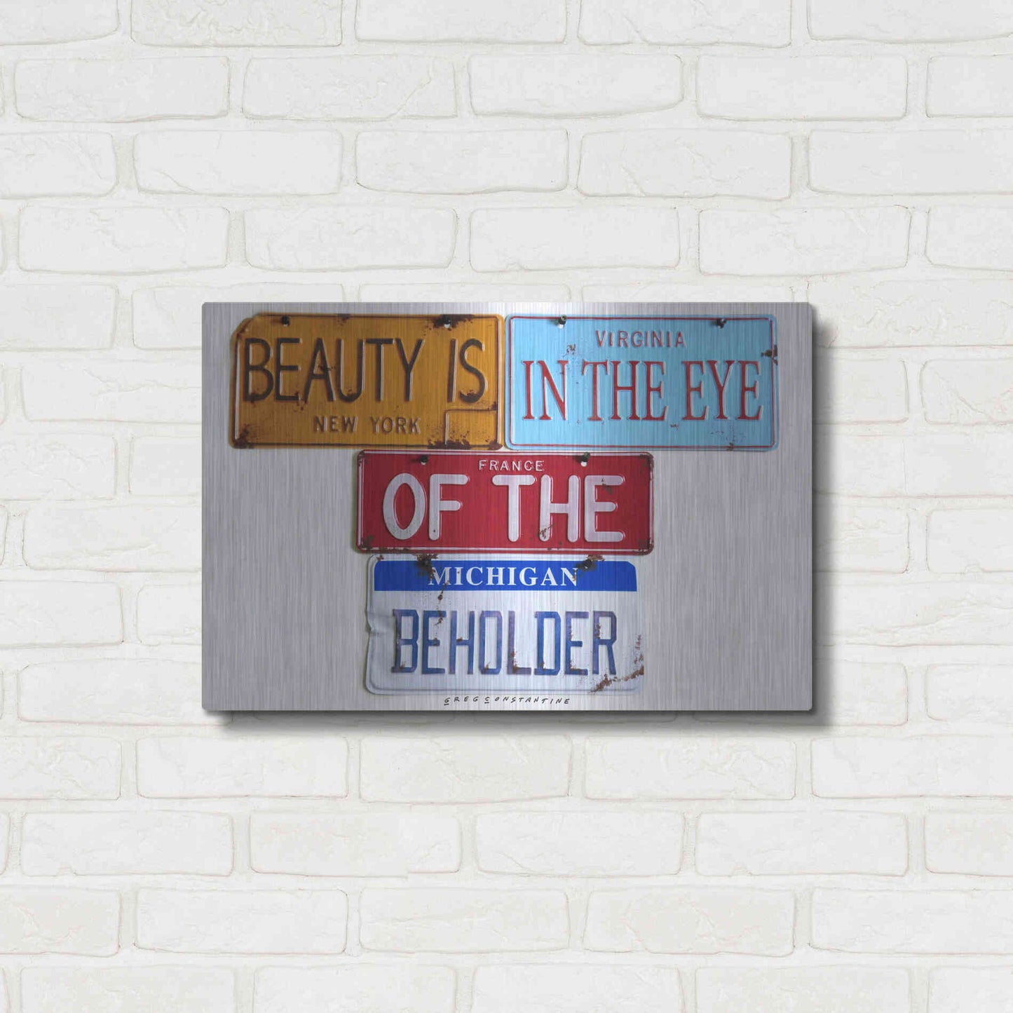 Luxe Metal Art 'Beauty Beholder' by Gregory Constantine, Metal Wall Art,24x16
