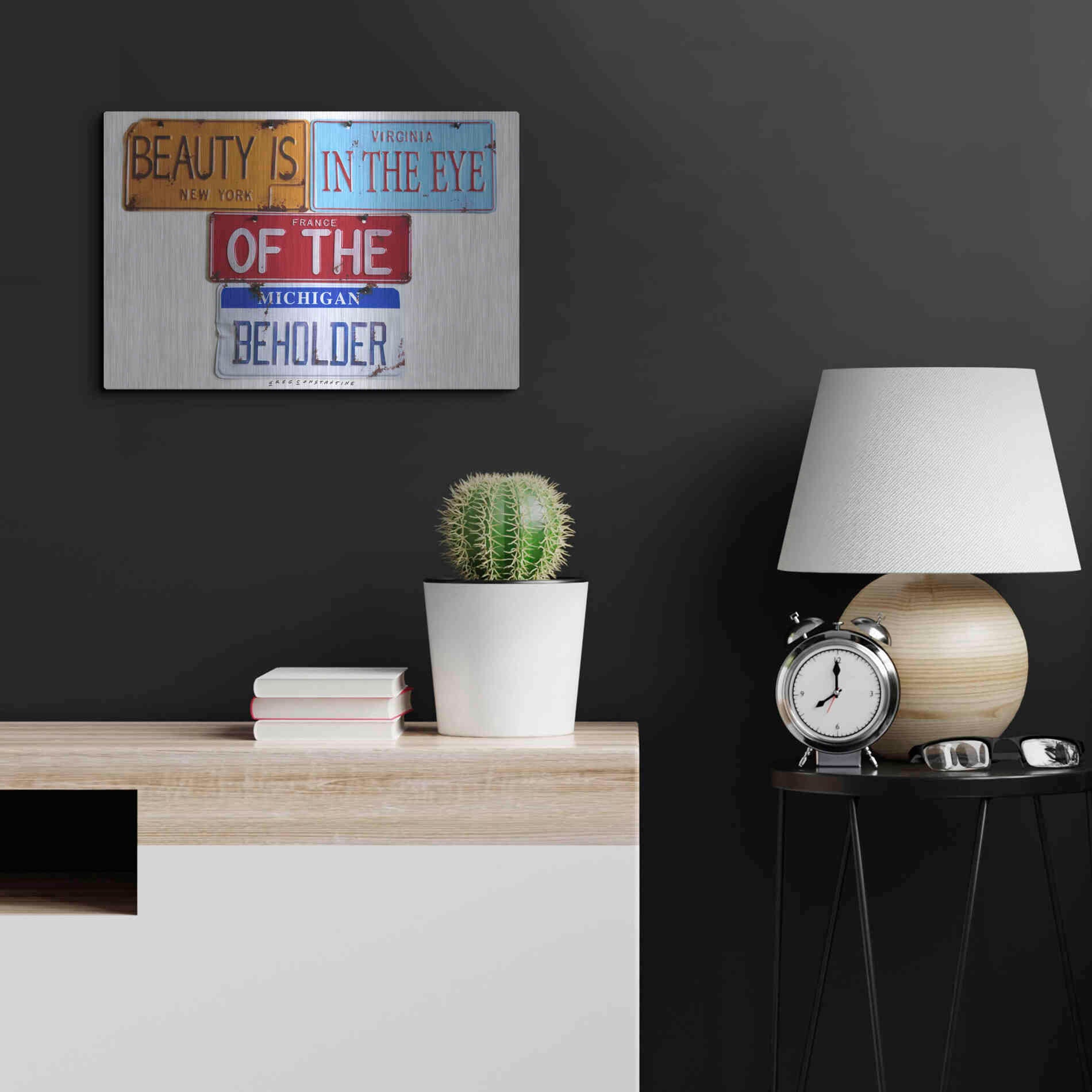 Luxe Metal Art 'Beauty Beholder' by Gregory Constantine, Metal Wall Art,24x16