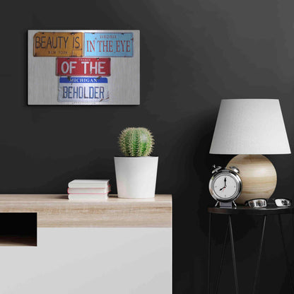 Luxe Metal Art 'Beauty Beholder' by Gregory Constantine, Metal Wall Art,24x16