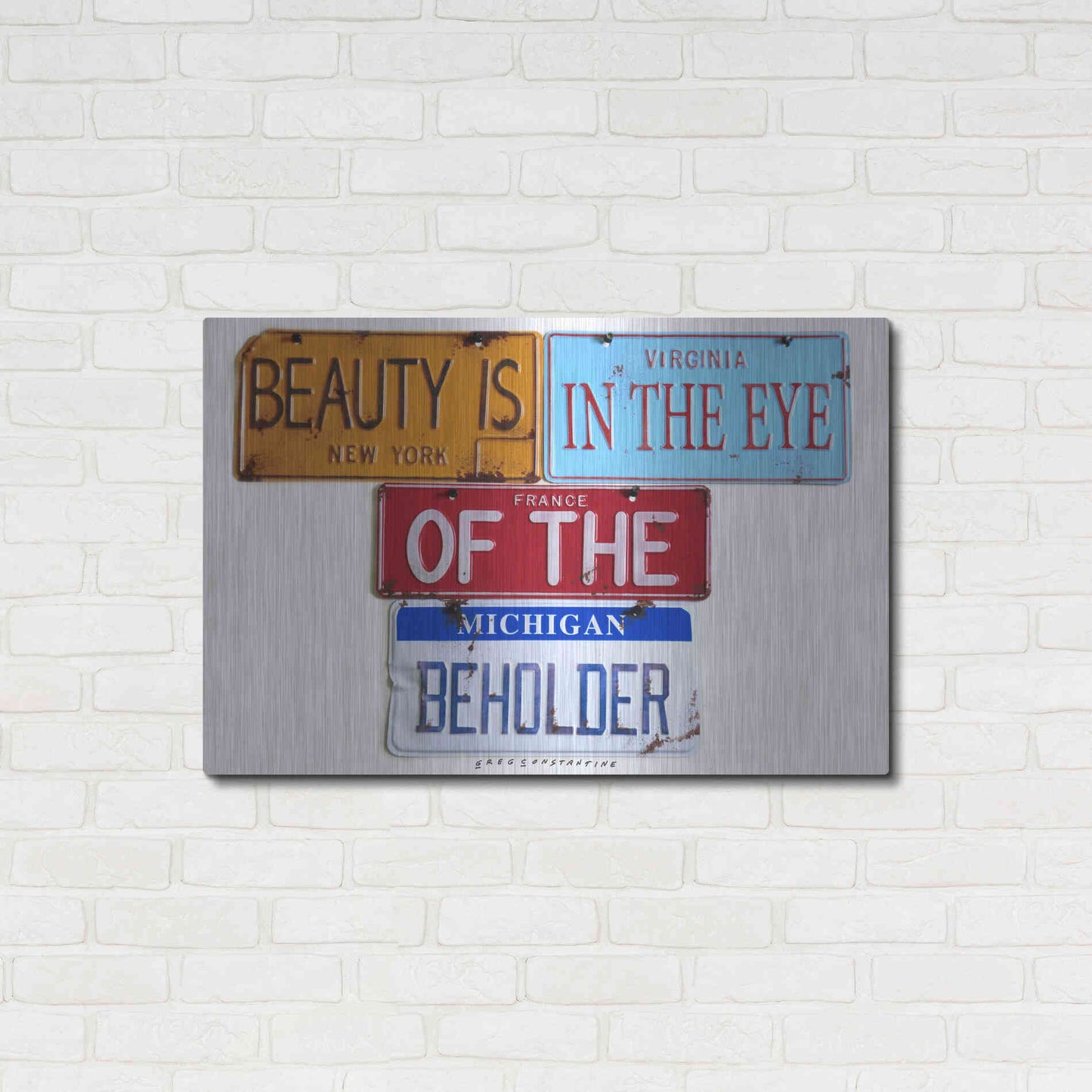 Luxe Metal Art 'Beauty Beholder' by Gregory Constantine, Metal Wall Art,36x24