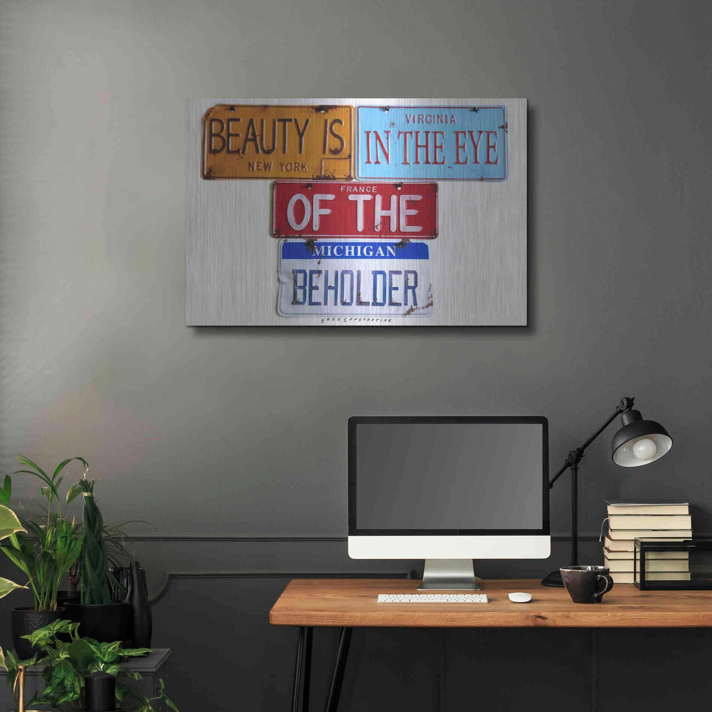 Luxe Metal Art 'Beauty Beholder' by Gregory Constantine, Metal Wall Art,36x24