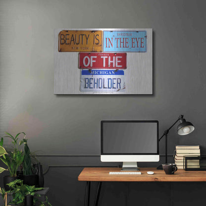 Luxe Metal Art 'Beauty Beholder' by Gregory Constantine, Metal Wall Art,36x24