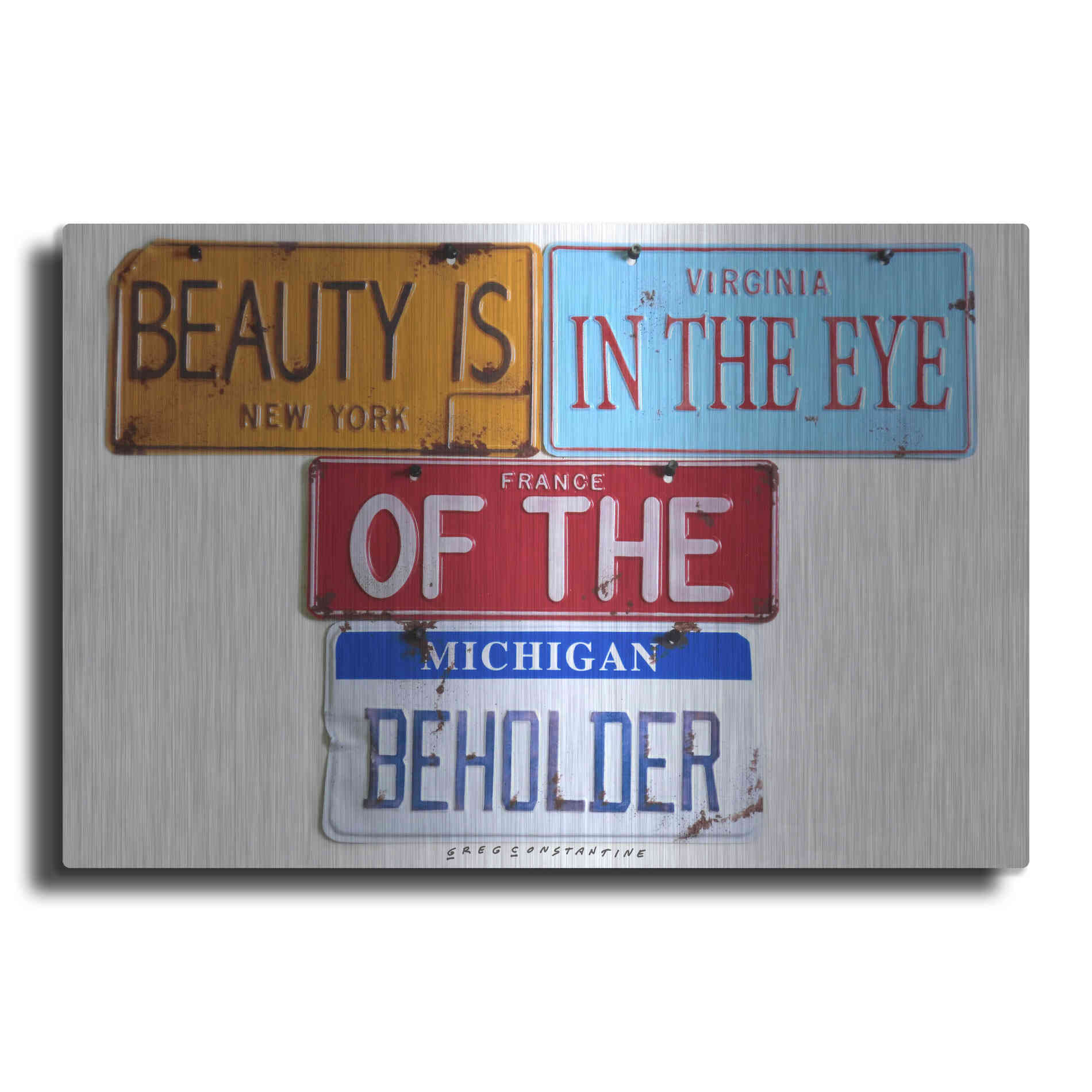 Luxe Metal Art 'Beauty Beholder' by Gregory Constantine, Metal Wall Art