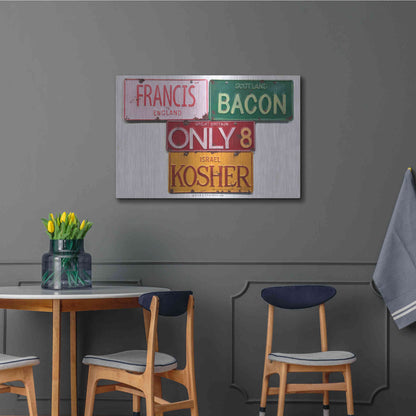 Luxe Metal Art 'Bacon Kosher' by Gregory Constantine, Metal Wall Art,36x24