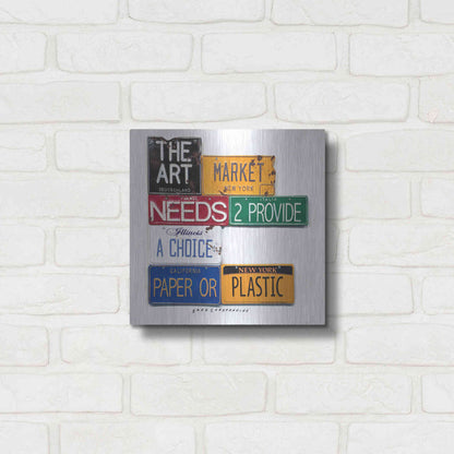 Luxe Metal Art 'Art Market' by Gregory Constantine, Metal Wall Art,12x12