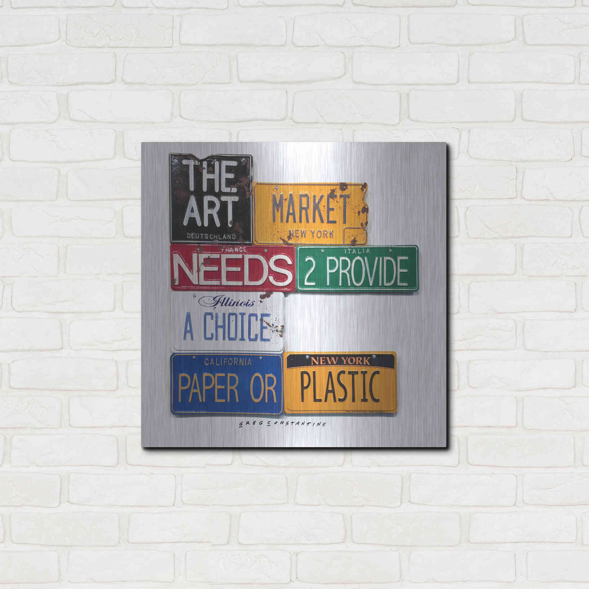 Luxe Metal Art 'Art Market' by Gregory Constantine, Metal Wall Art,24x24