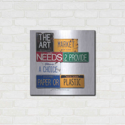 Luxe Metal Art 'Art Market' by Gregory Constantine, Metal Wall Art,24x24