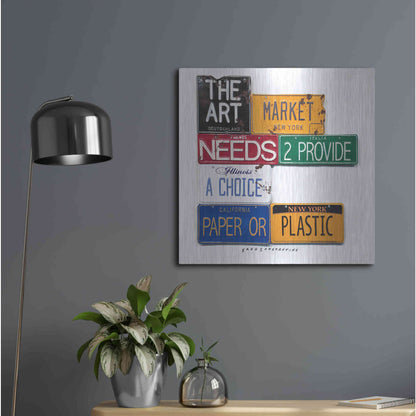 Luxe Metal Art 'Art Market' by Gregory Constantine, Metal Wall Art,24x24