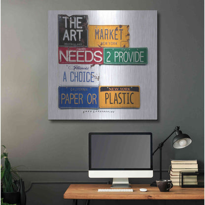 Luxe Metal Art 'Art Market' by Gregory Constantine, Metal Wall Art,36x36