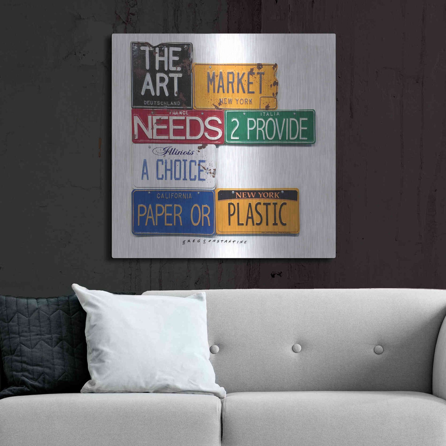 Luxe Metal Art 'Art Market' by Gregory Constantine, Metal Wall Art,36x36