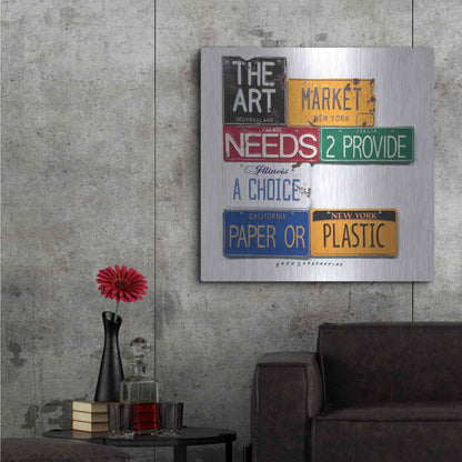 Luxe Metal Art 'Art Market' by Gregory Constantine, Metal Wall Art,36x36