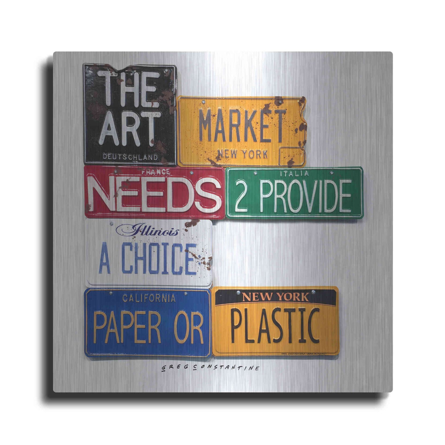 Luxe Metal Art 'Art Market' by Gregory Constantine, Metal Wall Art