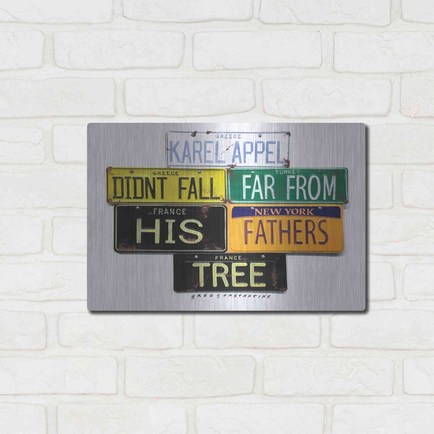 Luxe Metal Art 'Appel Fathers Tree' by Gregory Constantine, Metal Wall Art,16x12