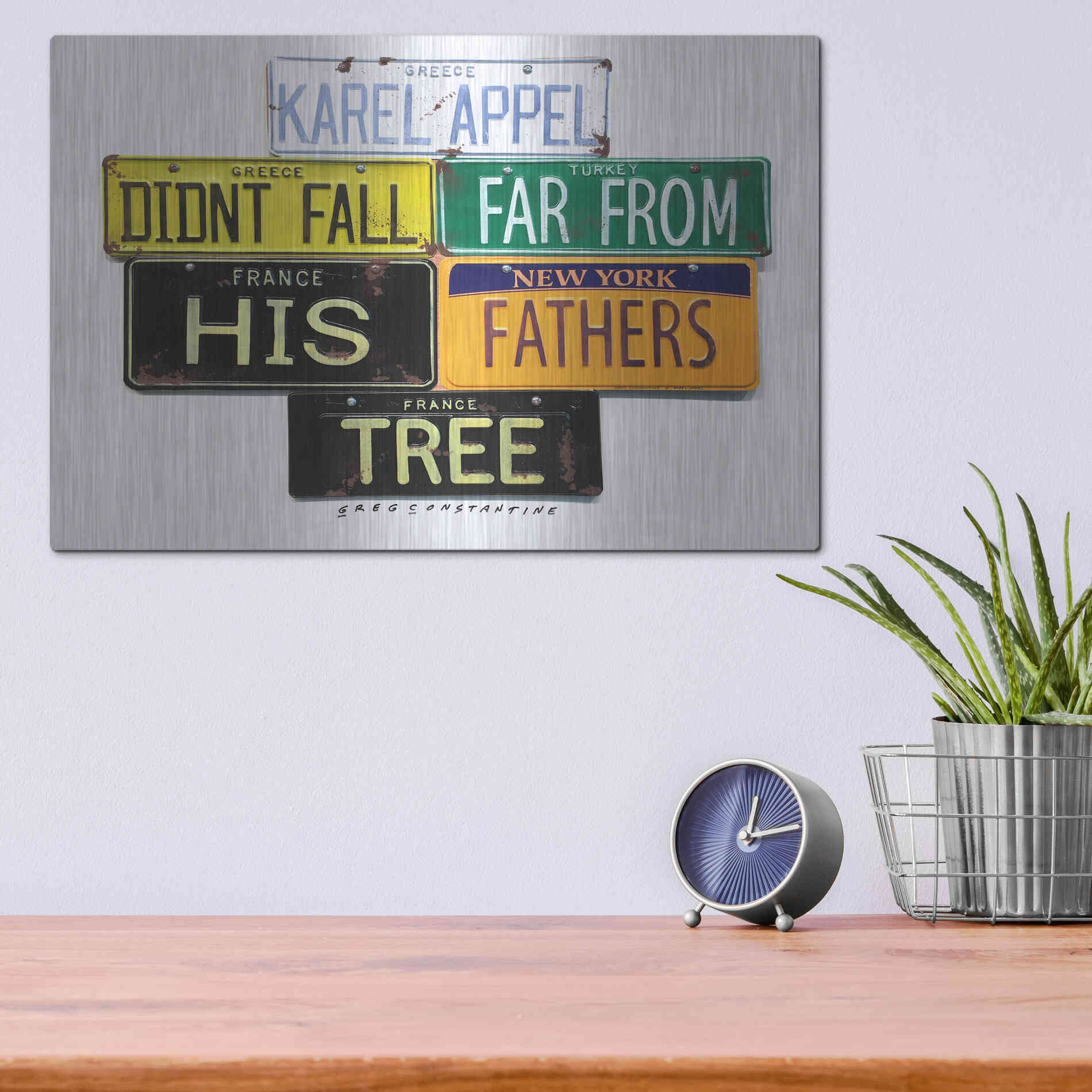 Luxe Metal Art 'Appel Fathers Tree' by Gregory Constantine, Metal Wall Art,16x12