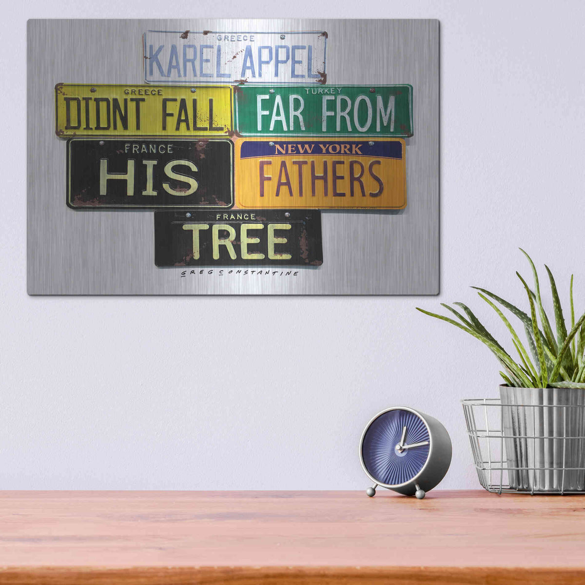 Luxe Metal Art 'Appel Fathers Tree' by Gregory Constantine, Metal Wall Art,16x12
