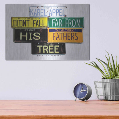 Luxe Metal Art 'Appel Fathers Tree' by Gregory Constantine, Metal Wall Art,16x12