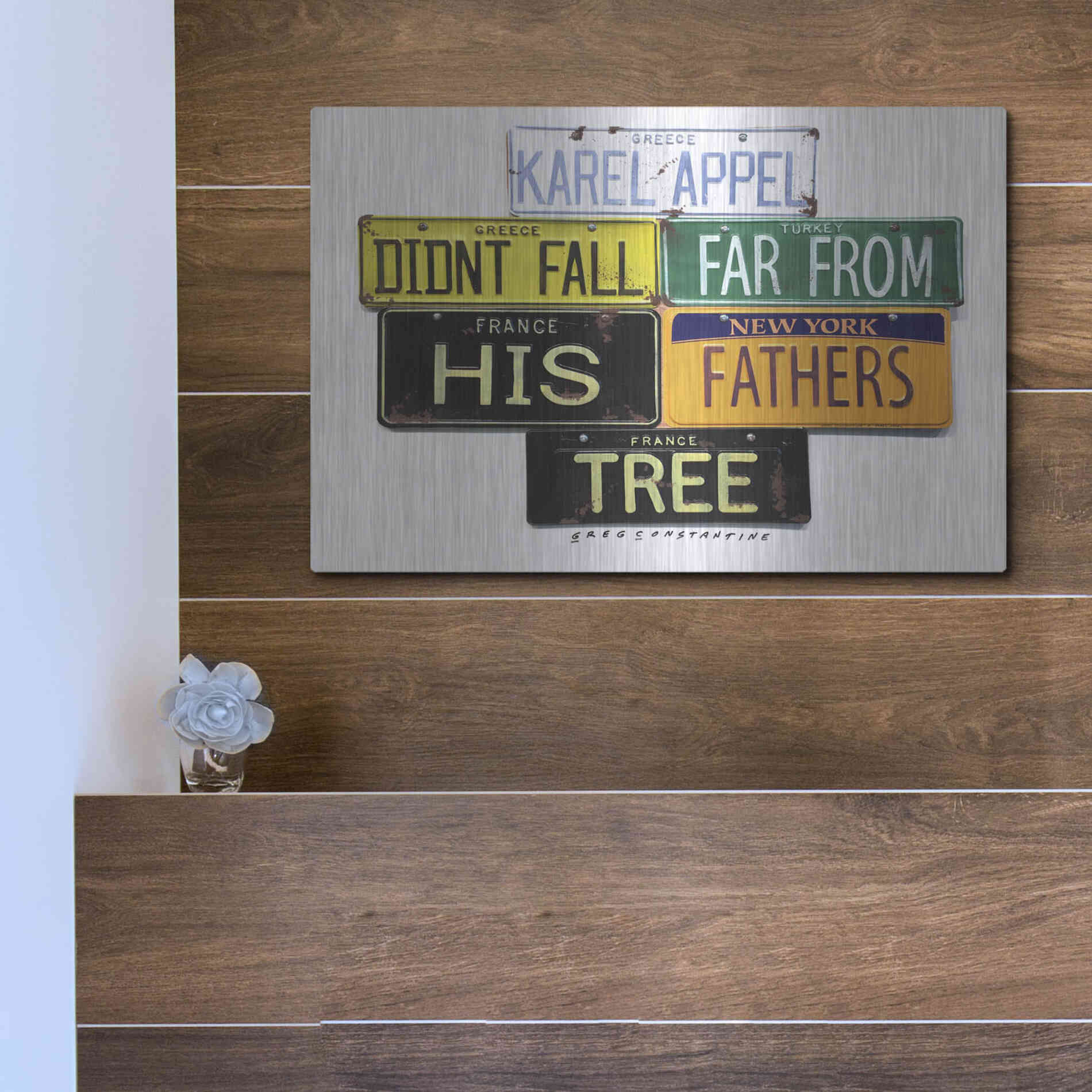 Luxe Metal Art 'Appel Fathers Tree' by Gregory Constantine, Metal Wall Art,16x12