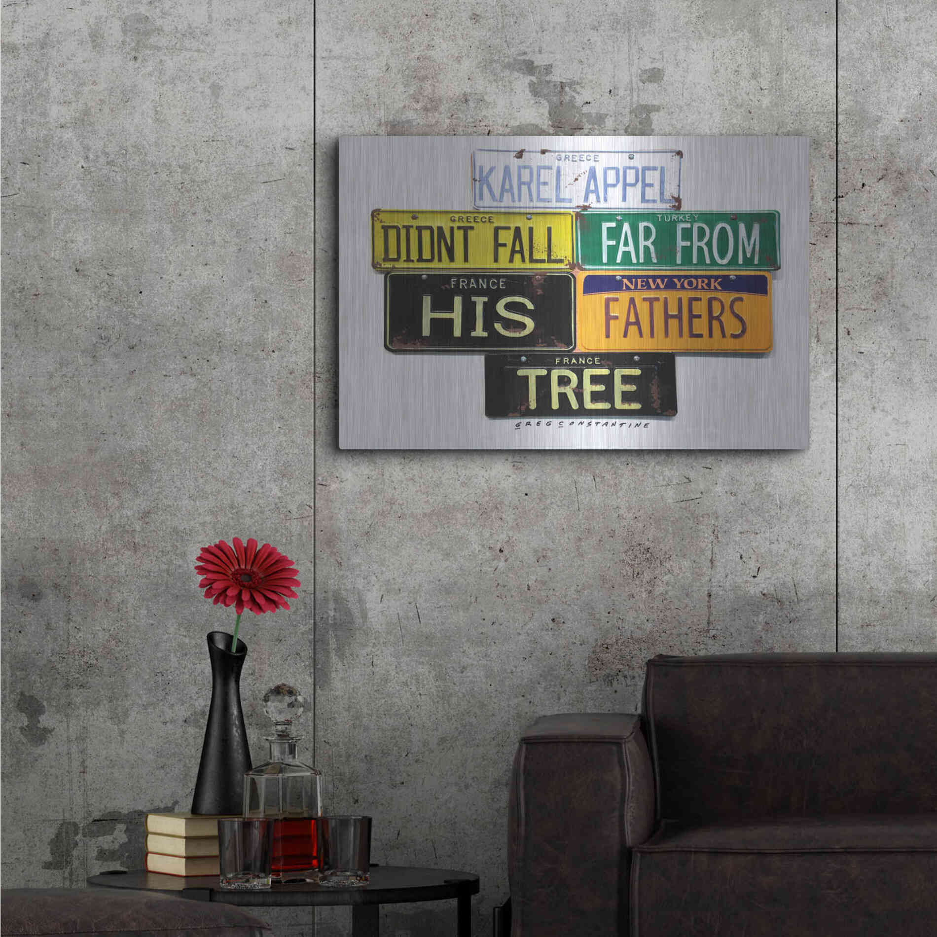 Luxe Metal Art 'Appel Fathers Tree' by Gregory Constantine, Metal Wall Art,36x24