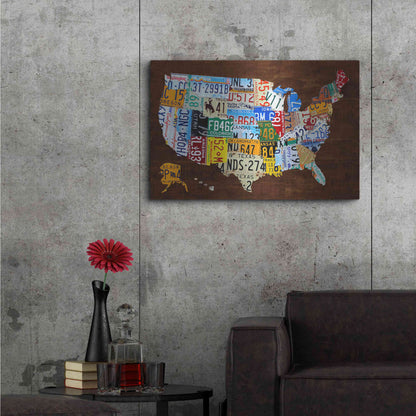 Luxe Metal Art 'United States of America License Plate Map 2018' by Design Turnpike, Metal Wall Art,36x24