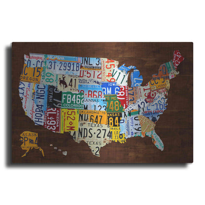 Luxe Metal Art 'United States of America License Plate Map 2018' by Design Turnpike, Metal Wall Art