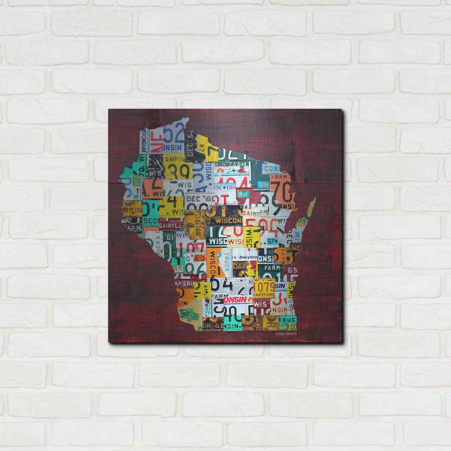 Luxe Metal Art 'Wisconsin Counties License Plate Map' by Design Turnpike, Metal Wall Art,24x24